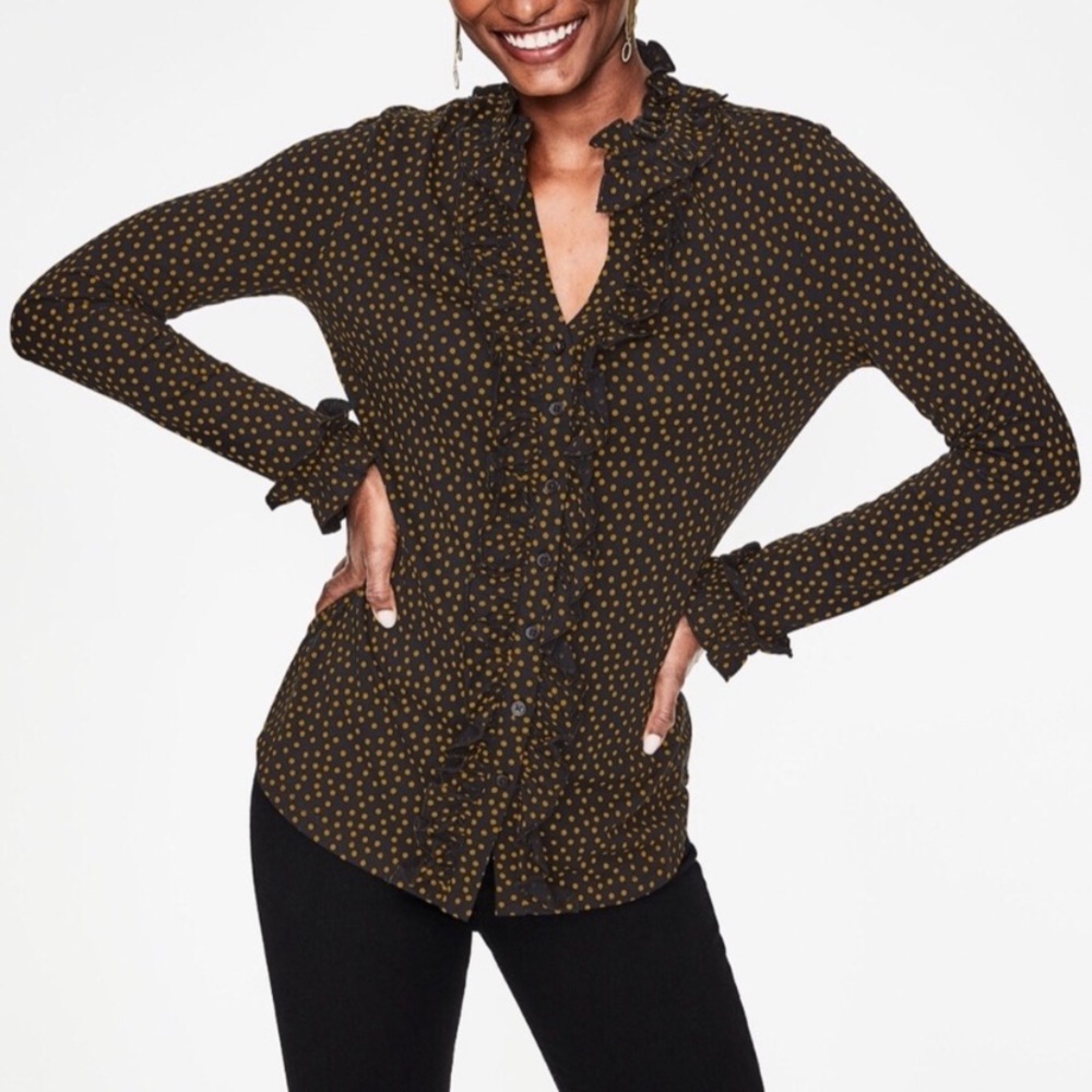 Boden Alberta Ruffle Button Down Top - image 1